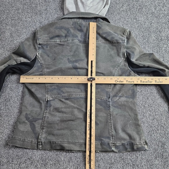 Marrakech Camo Moto Jacket with Hoodie Knit Sleeves Womens‎ Size M - Picture 7 of 9